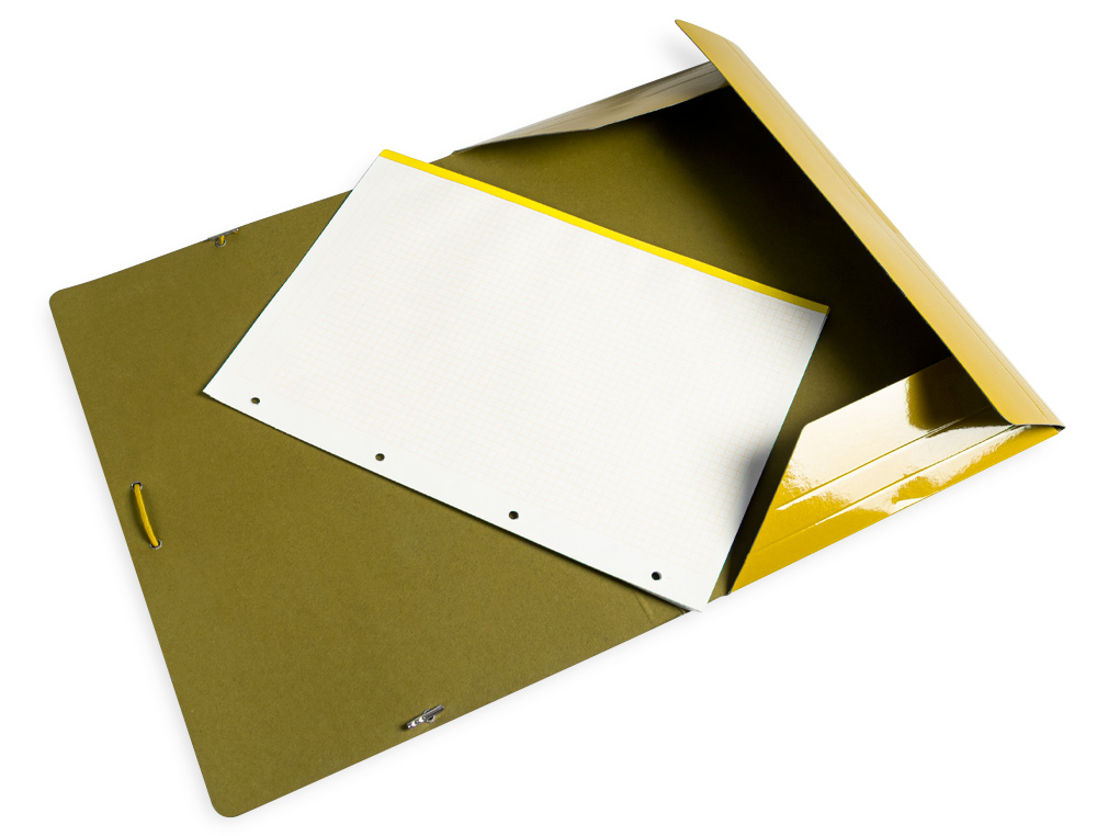 PASTA LIDERPAPEL DE ELASTICOS FOLIO 3 ABAS CARTAO PLASTIFICADO COR AMARELO