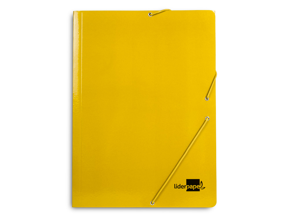 PASTA LIDERPAPEL DE ELASTICOS FOLIO 3 ABAS CARTAO PLASTIFICADO COR AMARELO