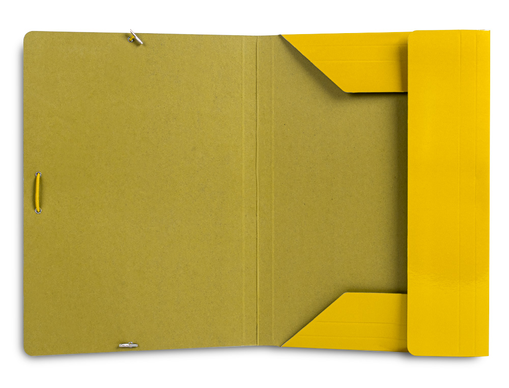 PASTA LIDERPAPEL DE ELASTICOS FOLIO 3 ABAS CARTAO PLASTIFICADO COR AMARELO
