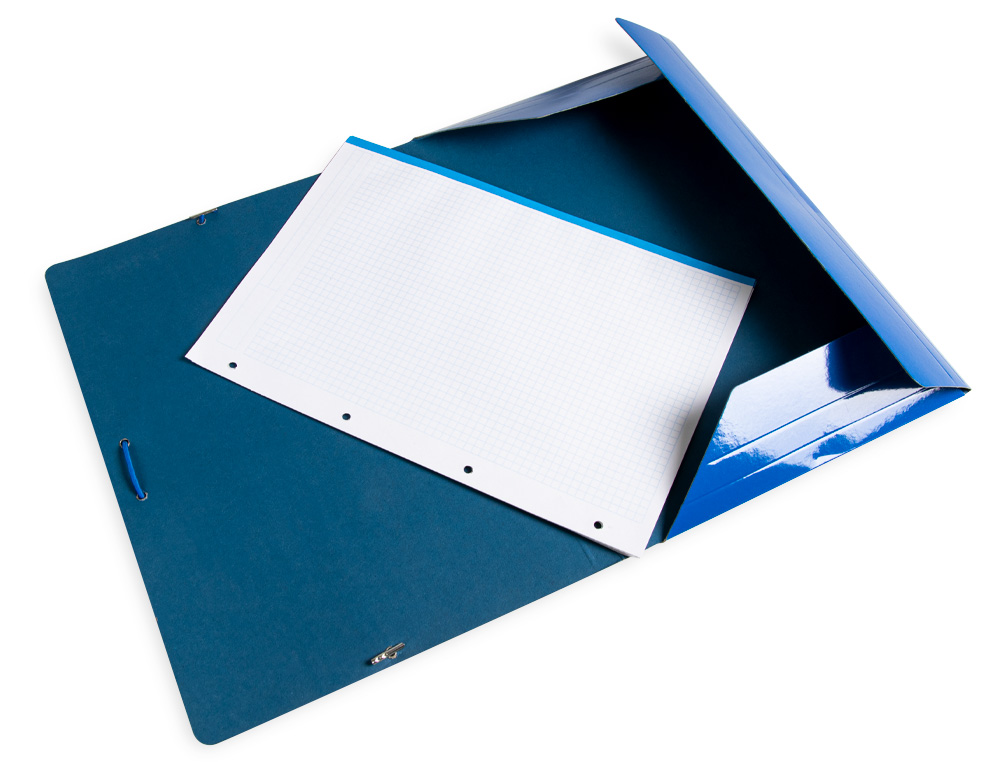PASTA LIDERPAPEL DE ELASTICOS FOLIO 3 ABAS CARTAO PLASTIFICADO COR AZUL