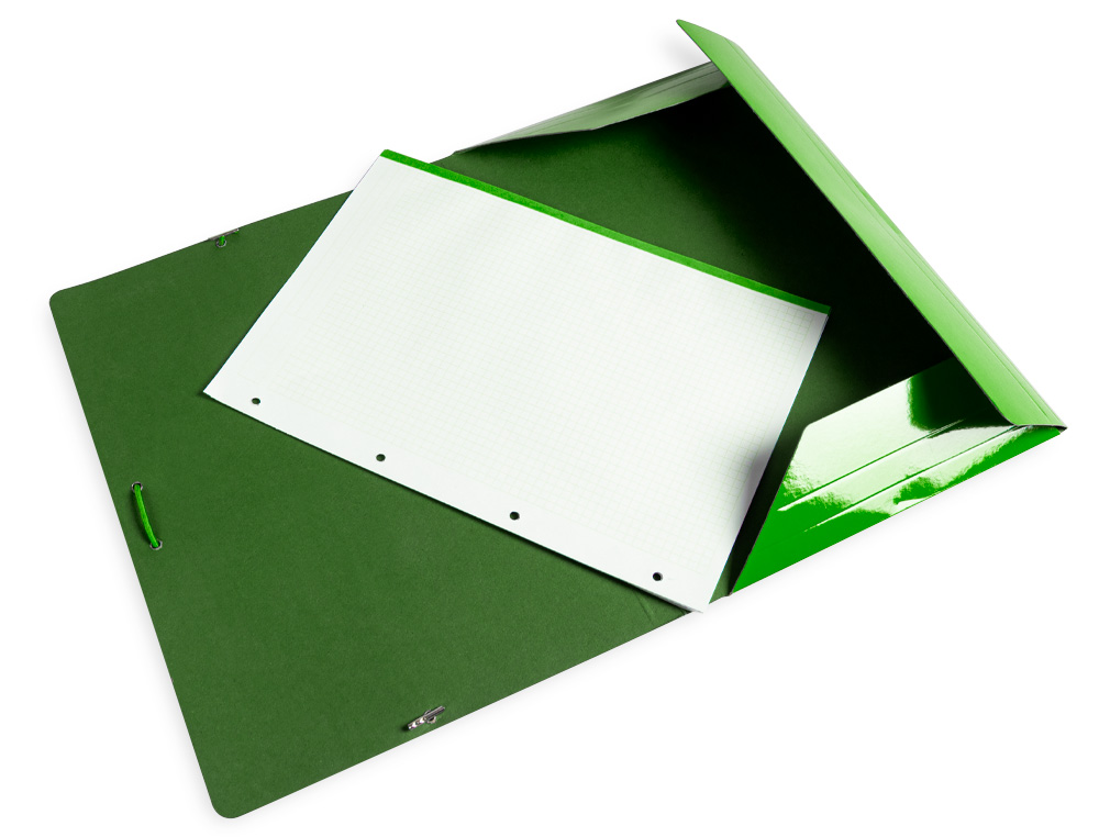 PASTA LIDERPAPEL DE ELASTICOS FOLIO 3 ABAS CARTAO PLASTIFICADO COR VERDE