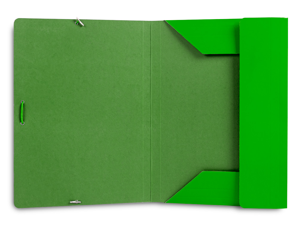 PASTA LIDERPAPEL DE ELASTICOS FOLIO 3 ABAS CARTAO PLASTIFICADO COR VERDE
