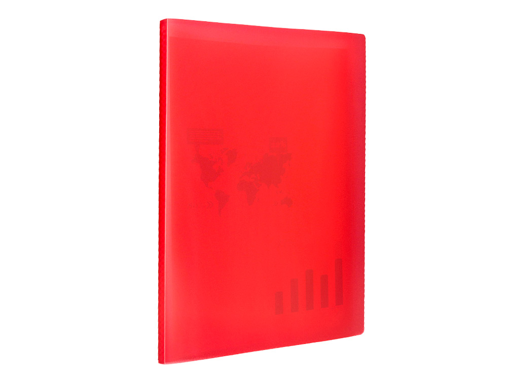 CAPA CATALOGO LIDERPAPEL 40 BOLSAS POLIPROPILENO DIN A3 VERMELHO TRANSLUCIDO