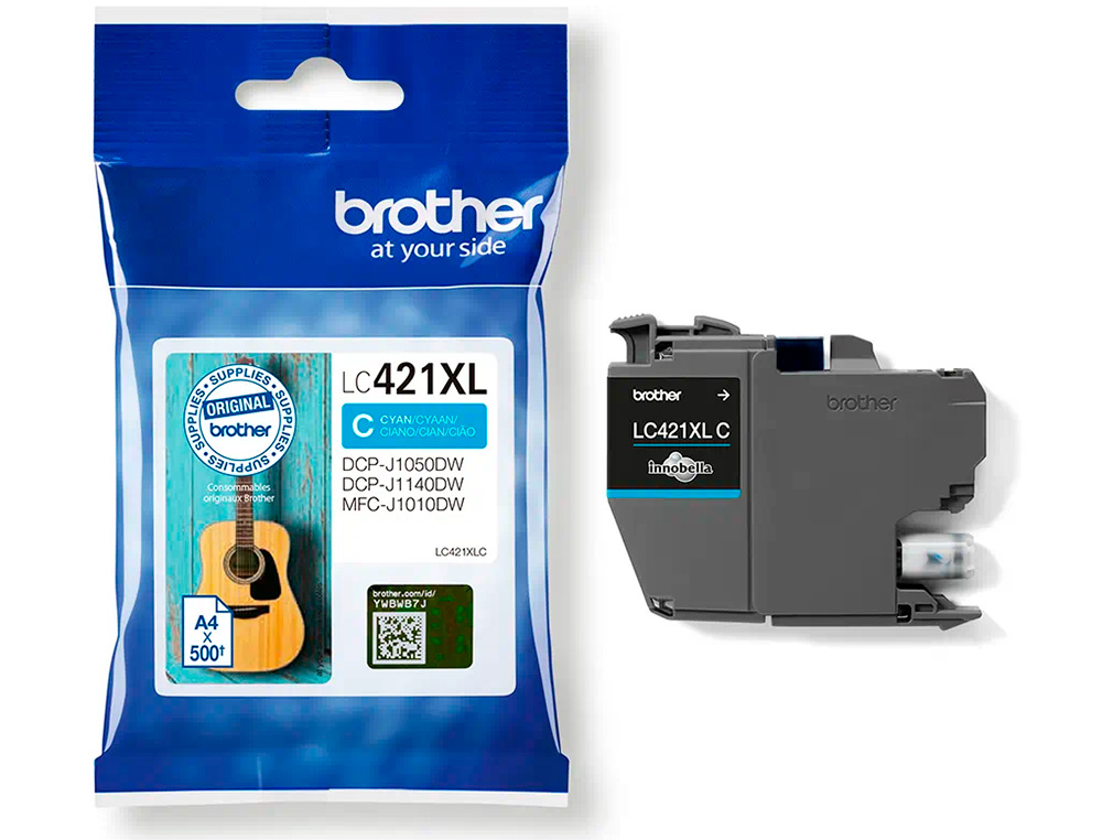 TINTEIRO BROTHER LC421XLC DCP-J1050DW / DCP-J1140DW / MFC-J10 CIAN 500 PAGINAS