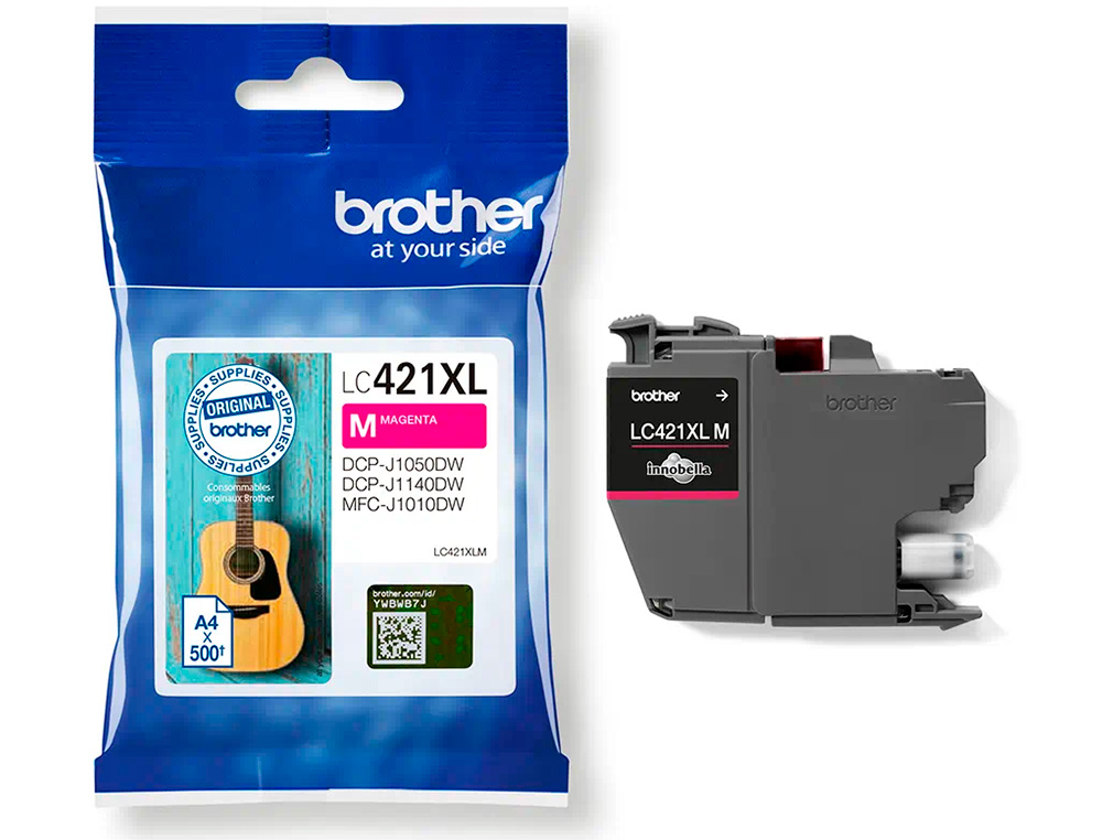 TINTEIRO BROTHER LC421XLM DCP-J1050DW / DCP-J1140DW / MFC-J10 MAGENTA 500 PAGINAS