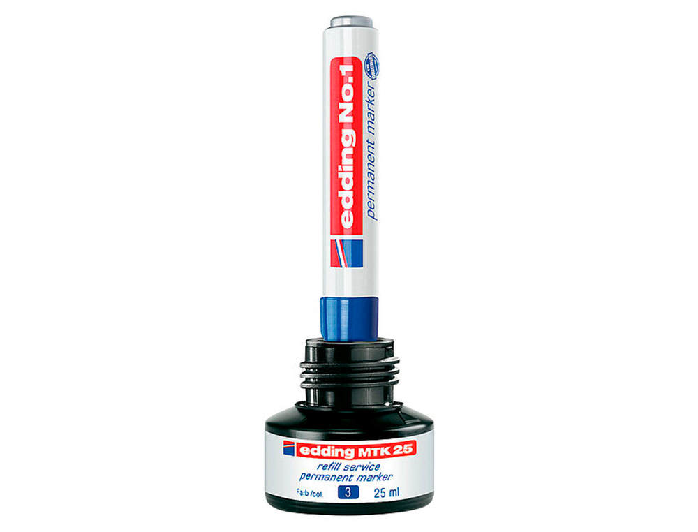 TINTA MARCADOR EDDING MTK-25 COM SISTEMA CAPILAR COR PRETO FRASCO DE 25 ML