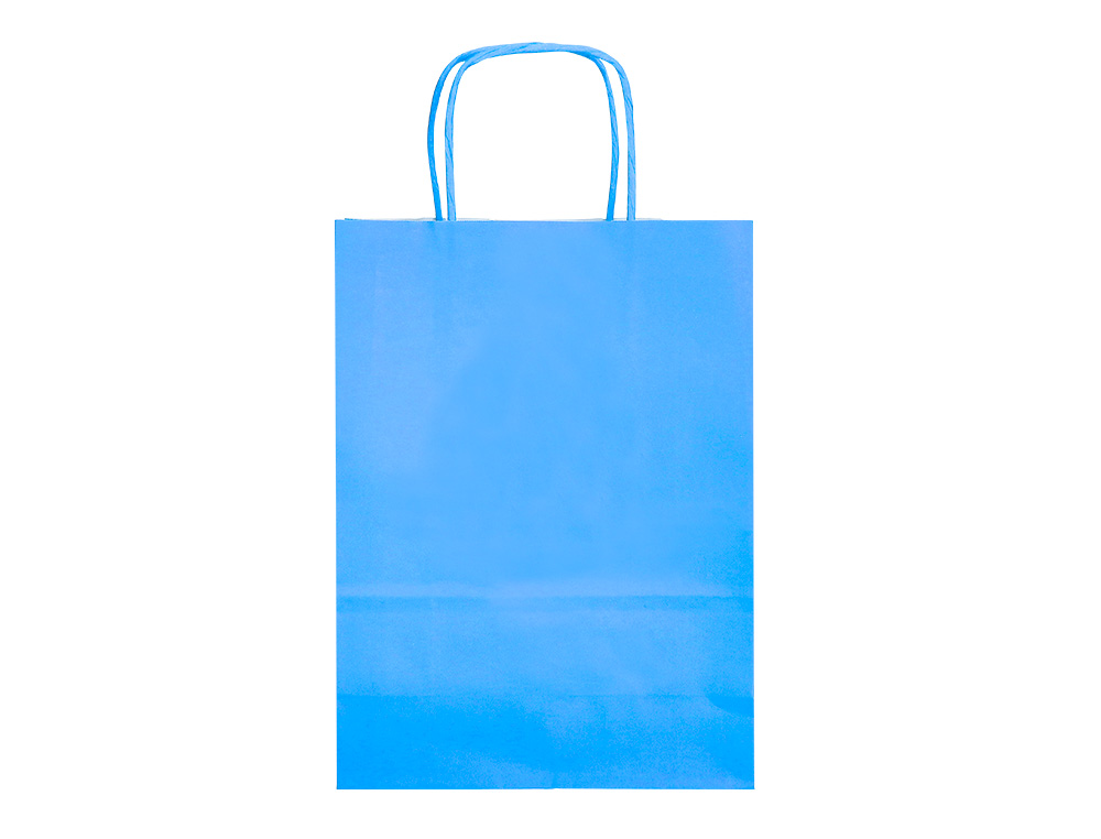 SACO DE PAPEL Q-CONNECT CELULOSE CELESTE S COM ASA TORCIDA 240X320X10 MM