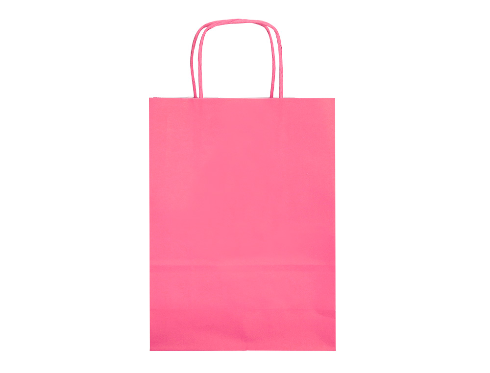 SACO DE PAPEL Q-CONNECT CELULOSE ROSA S COM ASA TORCIDA 240X320X100 MM