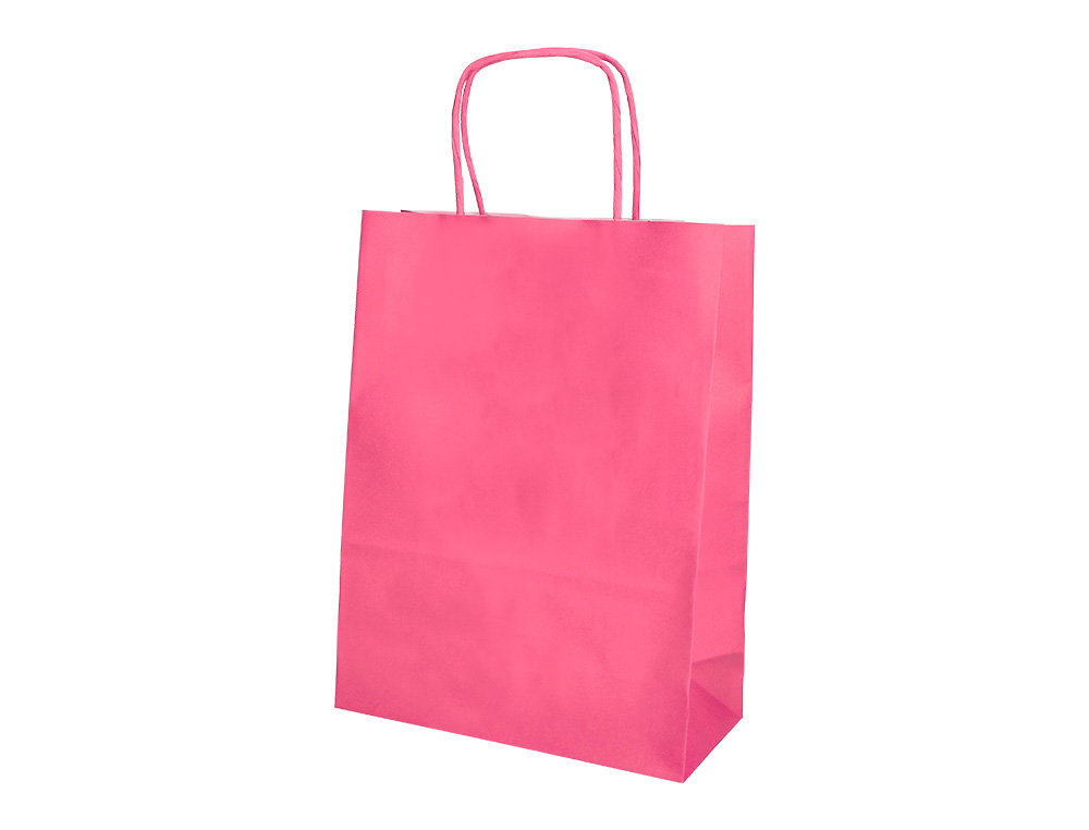 SACO DE PAPEL Q-CONNECT CELULOSE ROSA S COM ASA TORCIDA 240X320X100 MM
