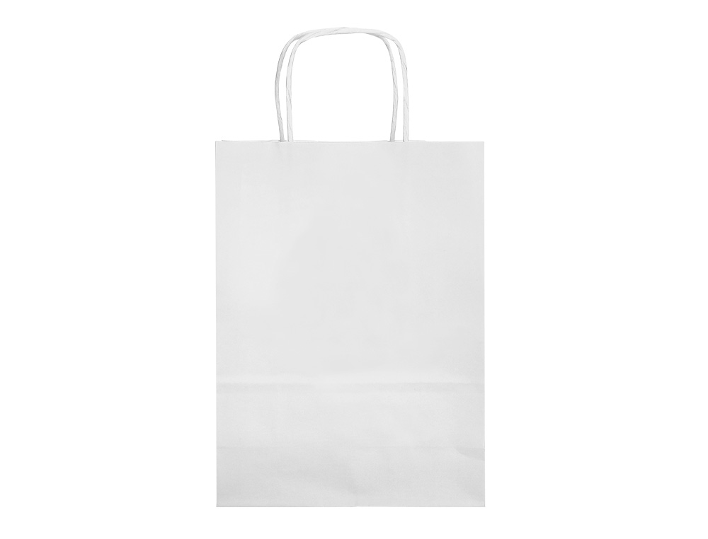SACO DE PAPEL Q-CONNECT CELULOSE BRANCO M COM ASA TORCIDA 270X370X120 MM