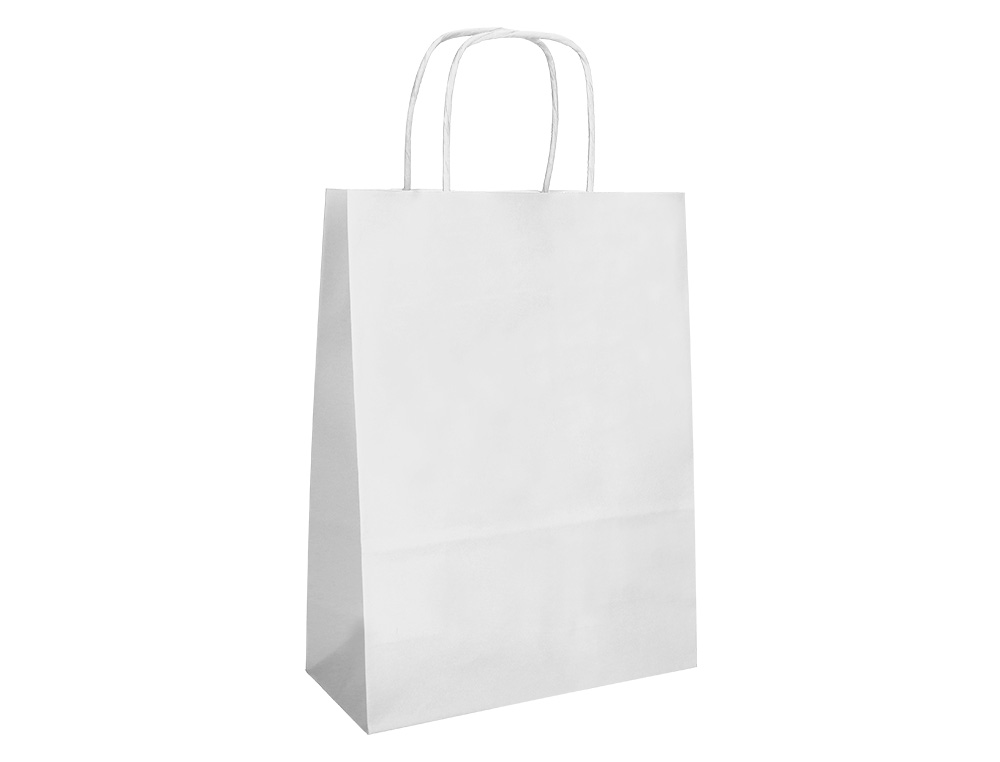 SACO DE PAPEL Q-CONNECT CELULOSE BRANCO M COM ASA TORCIDA 270X370X120 MM