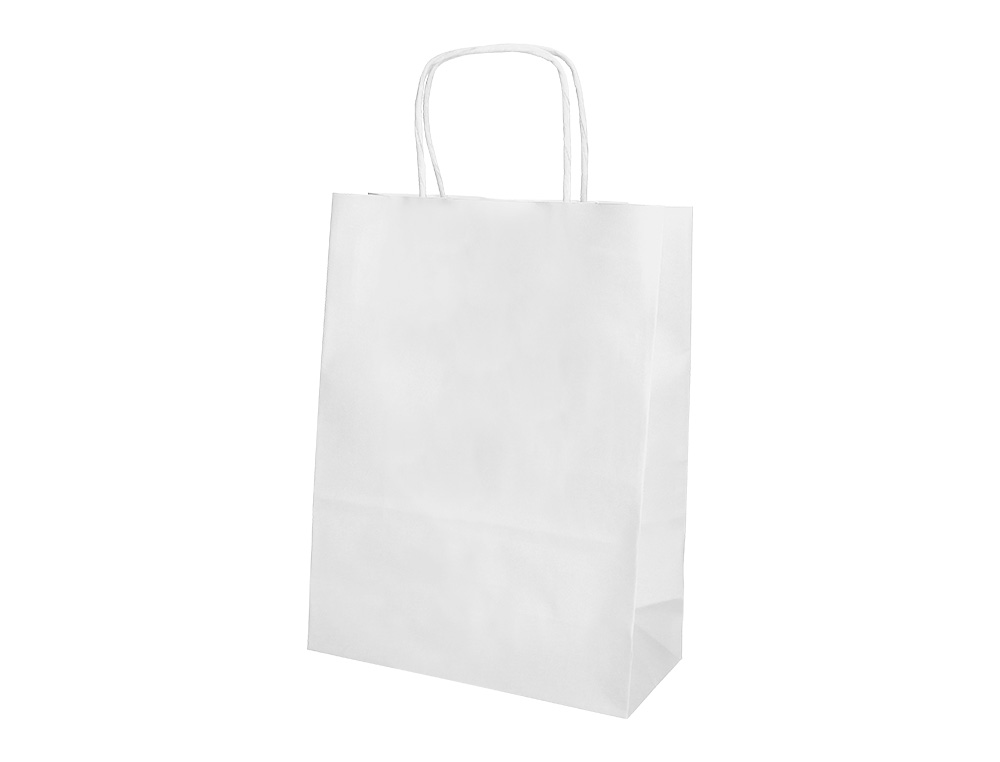 SACO DE PAPEL Q-CONNECT CELULOSE BRANCO M COM ASA TORCIDA 270X370X120 MM