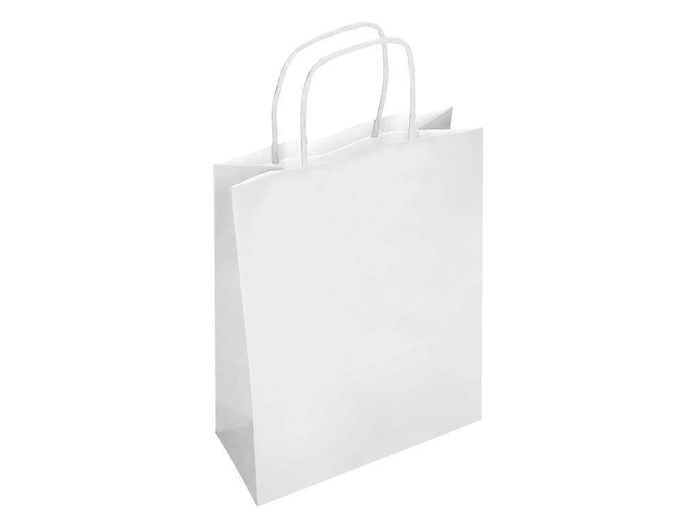 SACO DE PAPEL Q-CONNECT CELULOSE BRANCO M COM ASA TORCIDA 270X370X120 MM