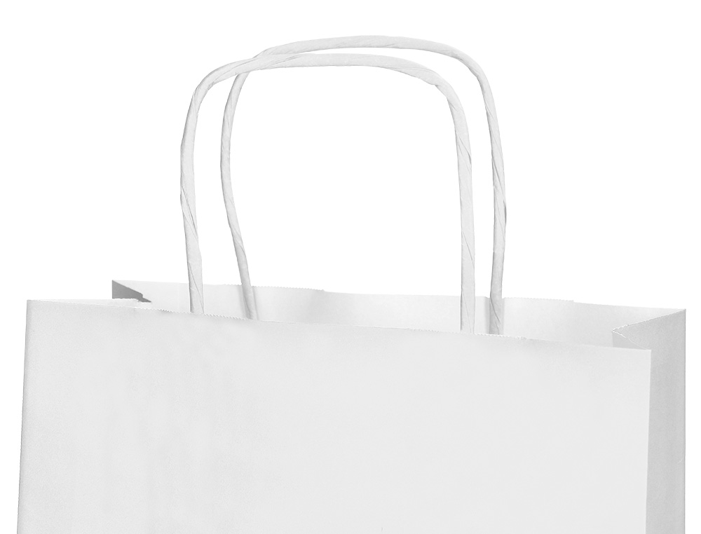 SACO DE PAPEL Q-CONNECT CELULOSE BRANCO M COM ASA TORCIDA 270X370X120 MM