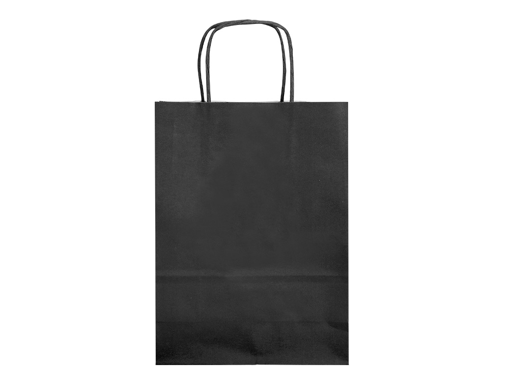SACO DE PAPEL Q-CONNECT CELULOSE PRETO M COM ASA TORCIDA 270X370X12 MM