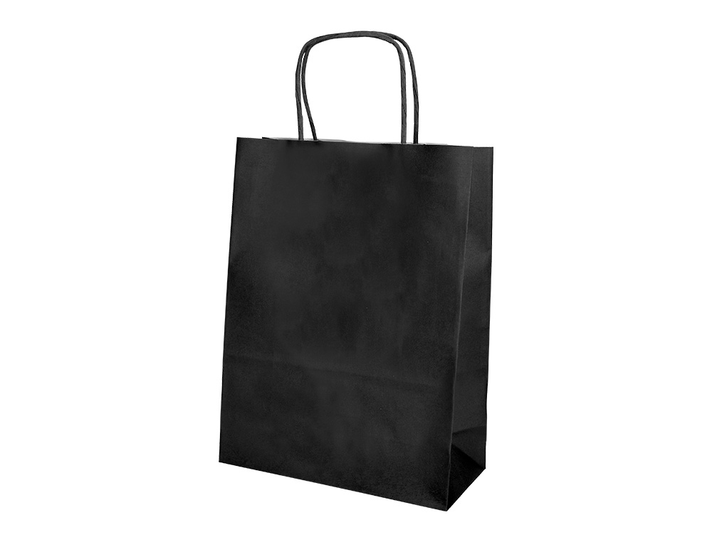 SACO DE PAPEL Q-CONNECT CELULOSE PRETO M COM ASA TORCIDA 270X370X12 MM