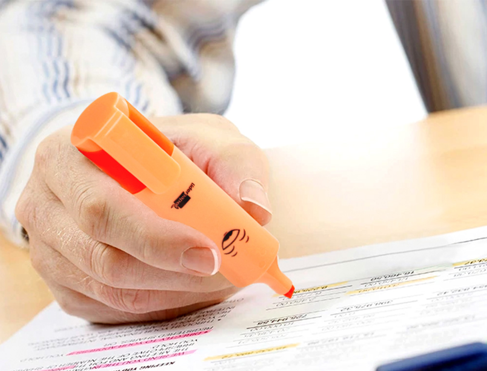 MARCADOR LIDERPAPEL FLUORESCENTE PASTEL PONTA BISELADA ESTOJO DE 6 UNIDADES CORES SORTIDAS