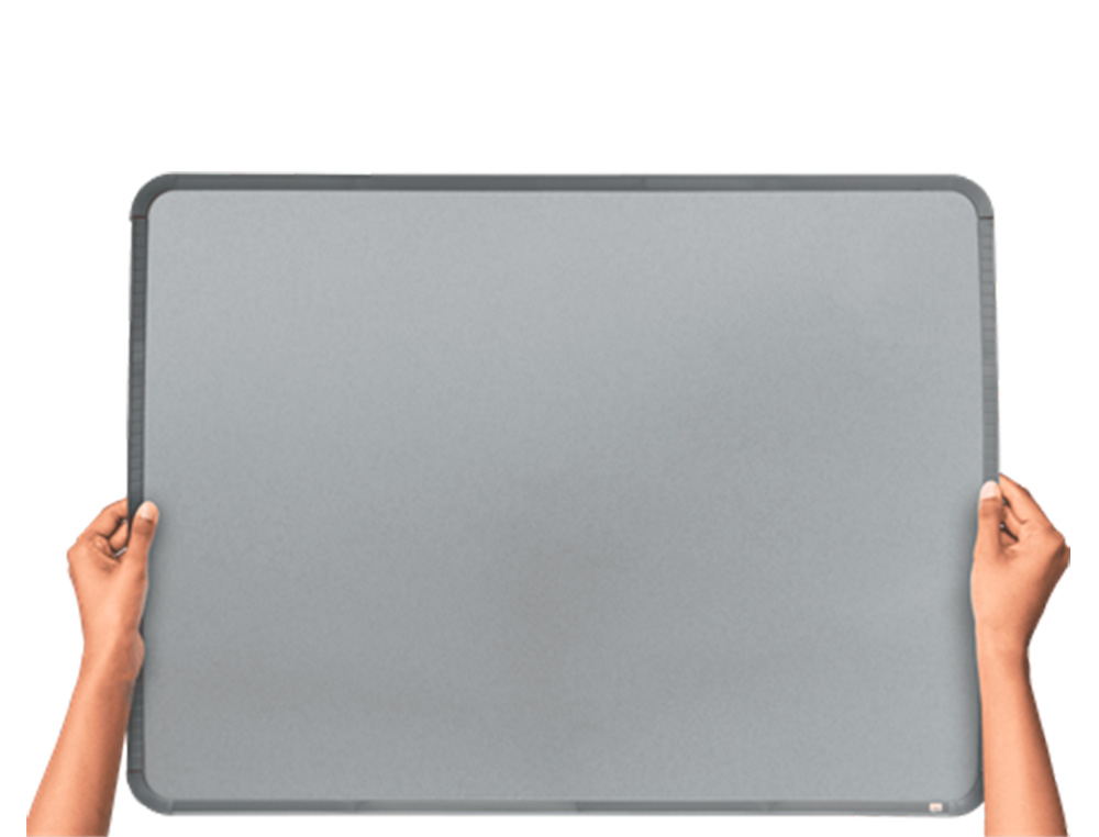 QUADRO NOBO MAGNETICO PARA A CASA MOLDURA SLIM EM ACO PRATA 43X58 CM