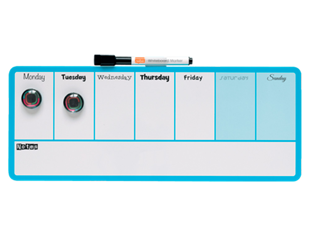 PLANIFICADOR SEMANAL NOBO MAGNETICO COR AZUL 140X360 MM