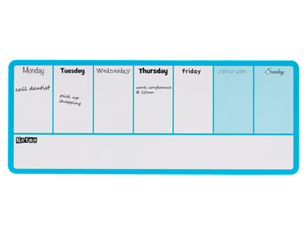 PLANIFICADOR SEMANAL NOBO MAGNETICO COR AZUL 140X360 MM