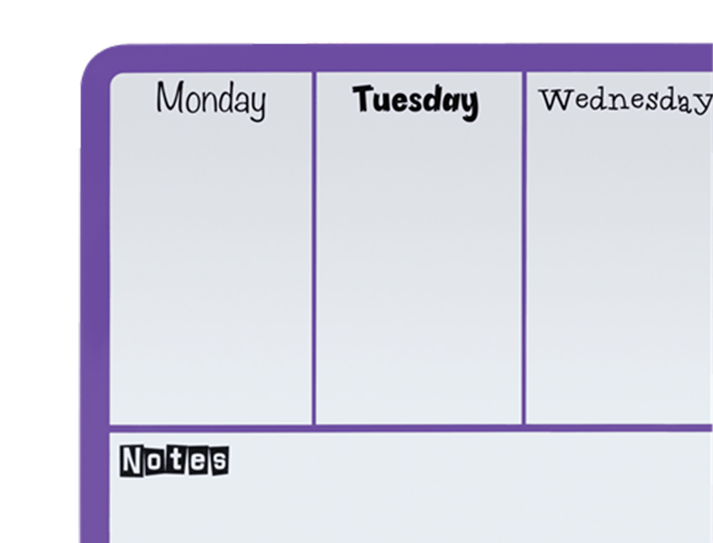 PLANIFICADOR SEMANAL NOBO MAGNETICO COR VIOLETA 140X360 MM