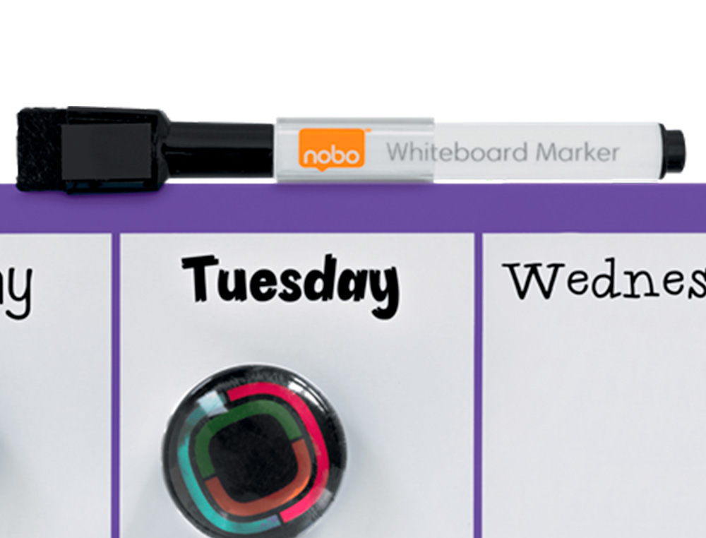PLANIFICADOR SEMANAL NOBO MAGNETICO COR VIOLETA 140X360 MM