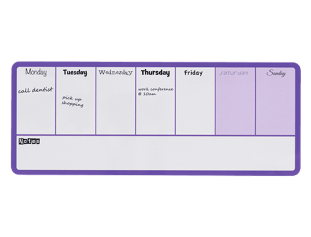 PLANIFICADOR SEMANAL NOBO MAGNETICO COR VIOLETA 140X360 MM