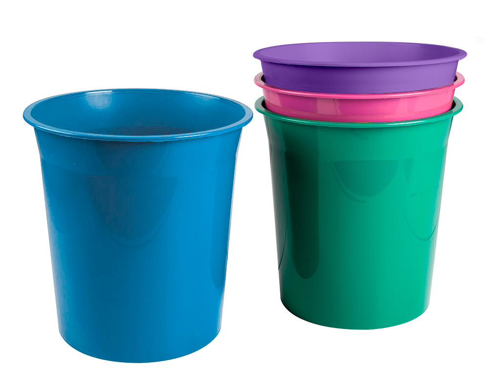 CESTO PLASTICO LIDERPAPEL ECOUSE 100% RECICLADO ROSA OPACO 13 LITROS