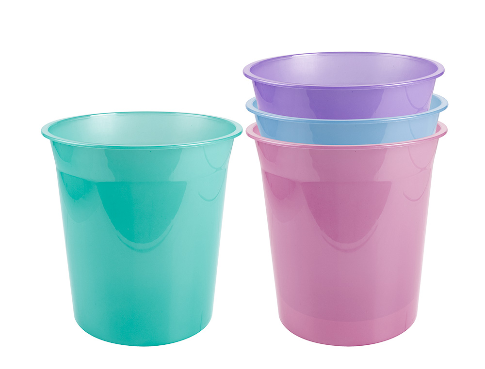 CESTO DE PAPEIS EM PLASTICO LIDERPAPEL ECOUSE 100% RECICLADO MENTA TRANSLUCIDO 13 LITROS 275X285 MM