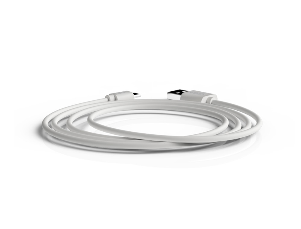 CABO GROOVY USB-A A MICRO USB COMPRIMENTO 1 MT COR BRANCO