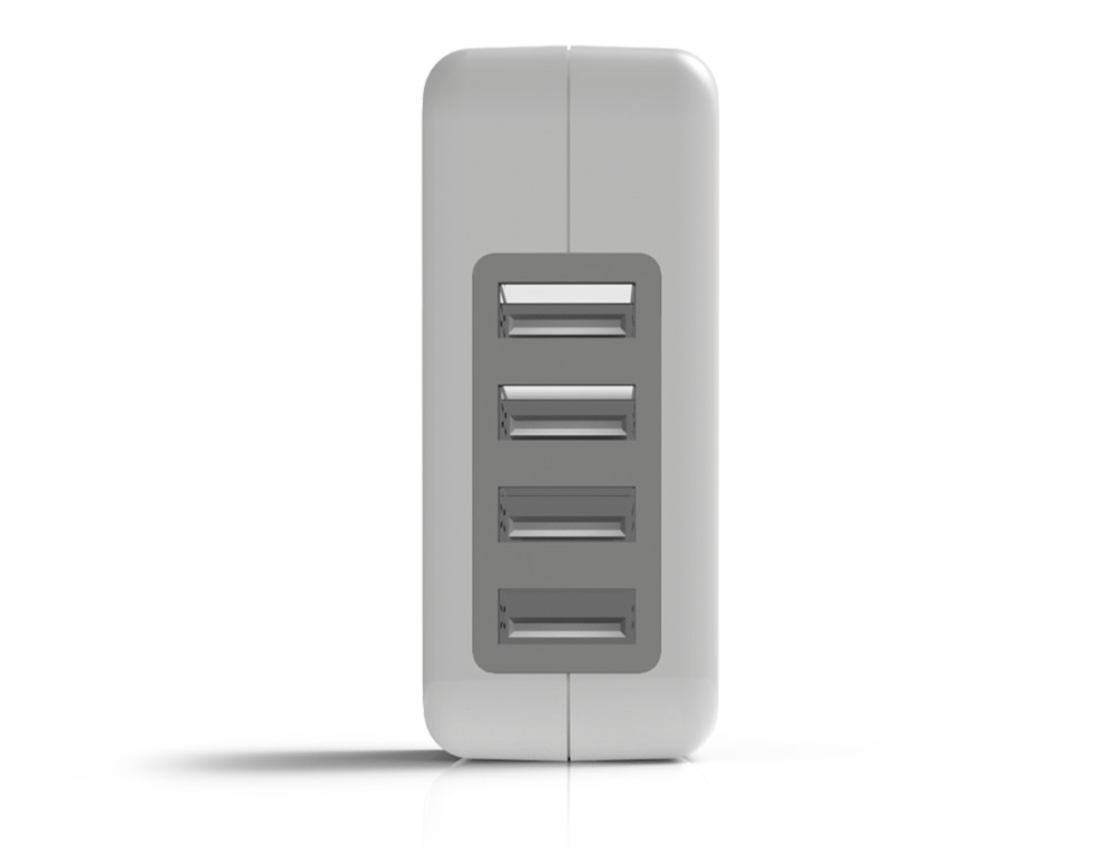 CARREGADOR DE PAREDE GROOVY 4 USB COR BRANCO