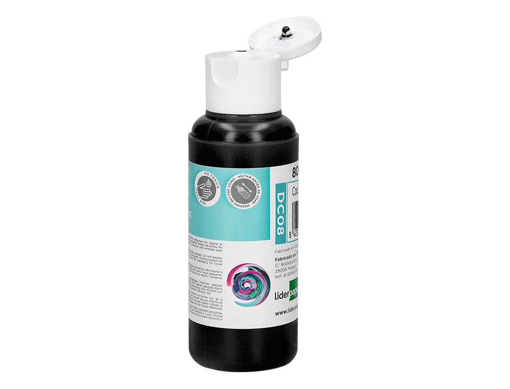 PINTURA ACRILICA LIDERPAPEL FRASCO DE 80 ML PRETO