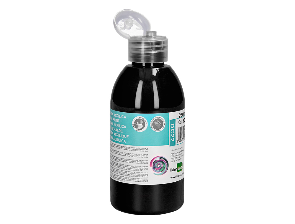 PINTURA ACRILICA LIDERPAPEL FRASCO DE 250 ML PRETO