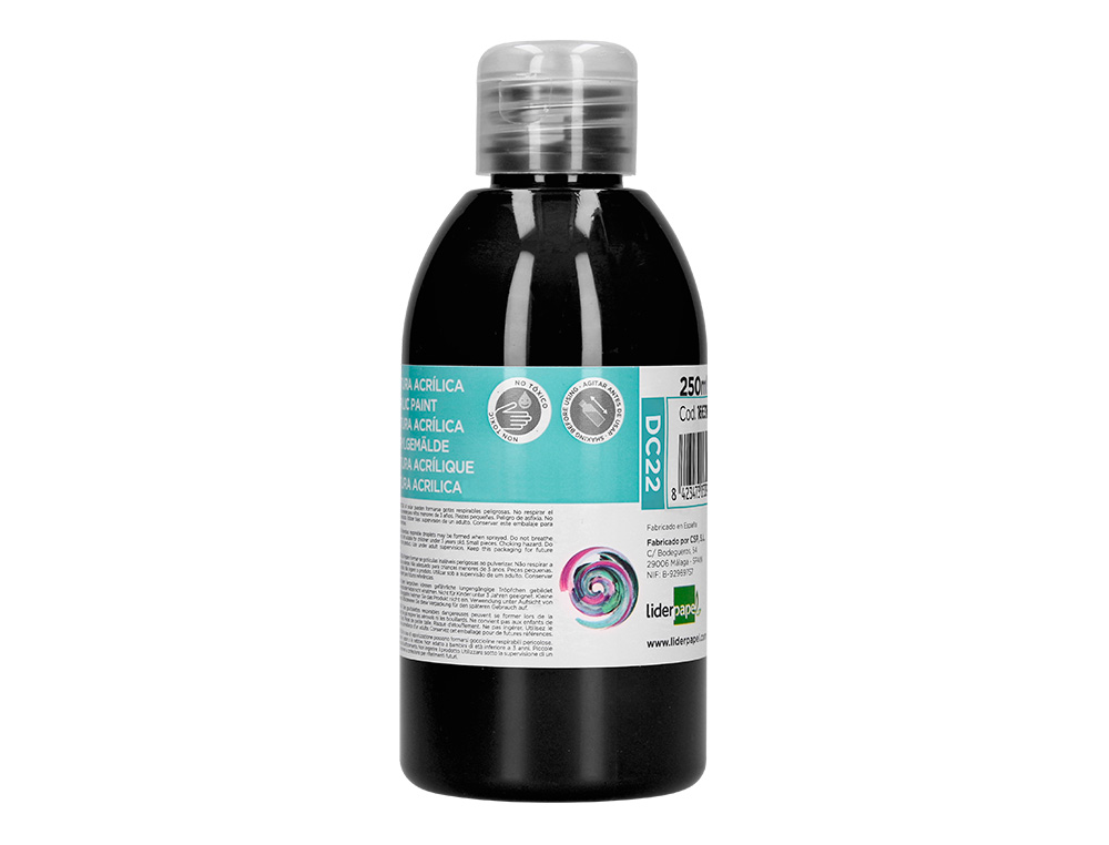 PINTURA ACRILICA LIDERPAPEL FRASCO DE 250 ML PRETO