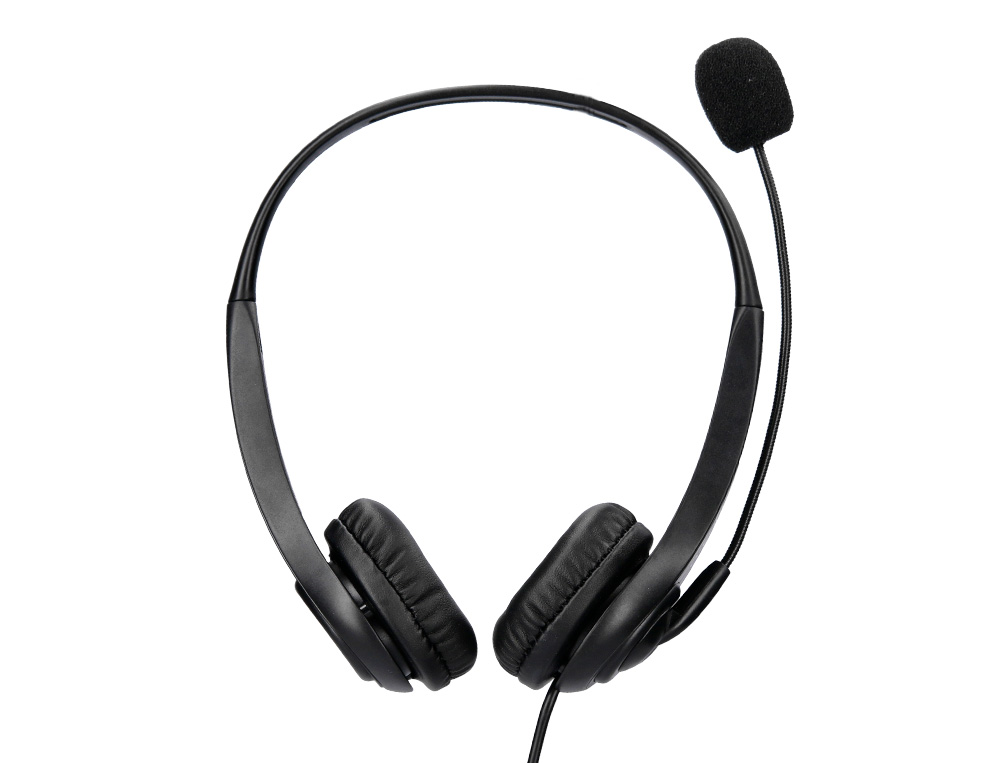 AURICULAR Q-CONNECT BIAURAL D IADEMA USB COM MICROFONE E CONTROLO DE VOLUME CONEXAO USB COR PRETO