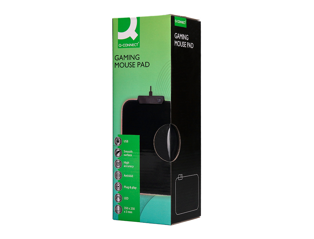 TAPETE PARA RATO LIDERPAPEL GAMING ILUMINACAO LED CONEXAO USB COR PRETO 350X250X3 MM