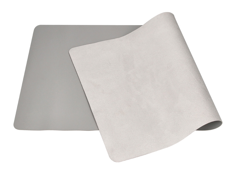 TAPETE DE RATO Q-CONNECT XXL COM BASE EM PELE E CAMURA COR CINZENTA 800X400X2 MM
