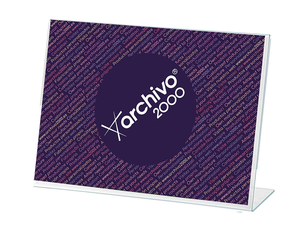 EXPOSITOR DE SECRETARIA ARCHIVO 2000 COM FORMA L POLIESTIRENO TRANSPARENTE DIN A4 HORIZONTAL DUPLA FACE 65X300X215 MM