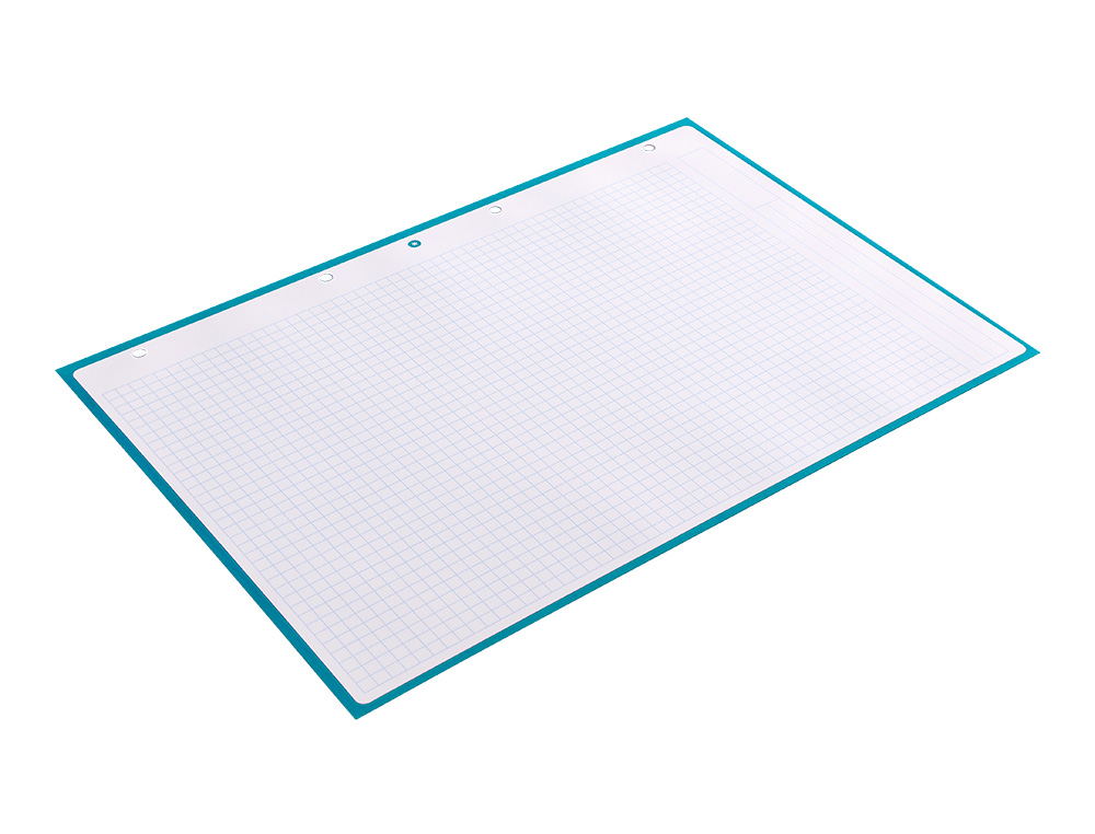 RECARGA A4 ANTARTIK 80 FOLHAS 90G/M2 QUADRICULA 5MM 4 FUROS 1 BANDA COM MOLDURA COR TURQUESA