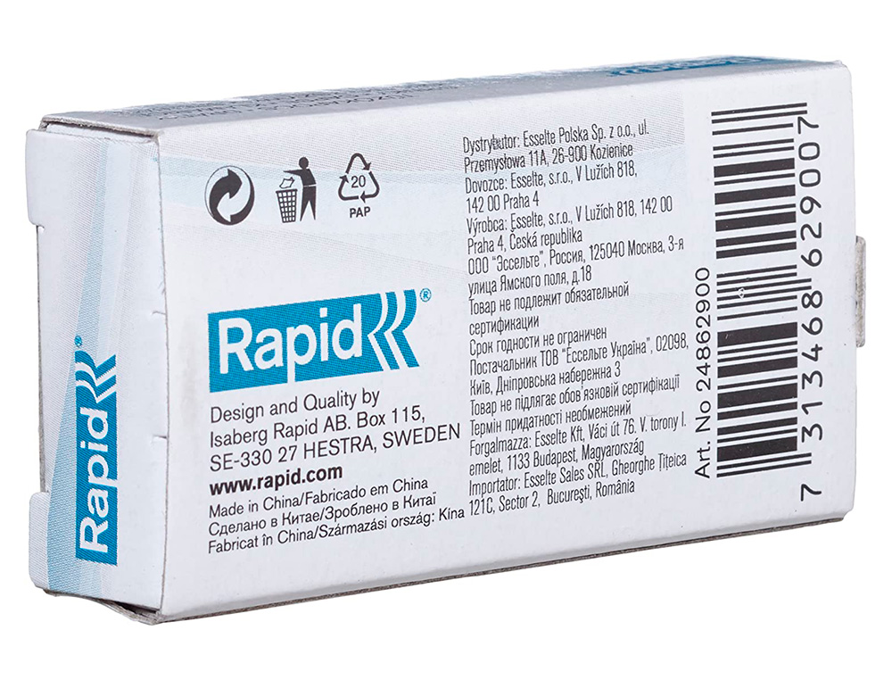AGRAFES RAPID N 10 GALVANIZADOS CAIXA DE 1000 UNIDADES