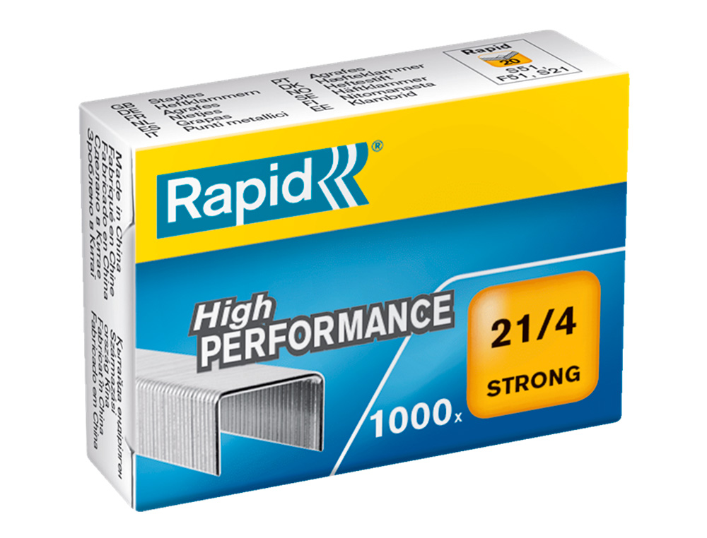 AGRAFES RAPID 21/4 MM GALVANIZADOS STRONG CAIXA DE 1000 UNIDADES