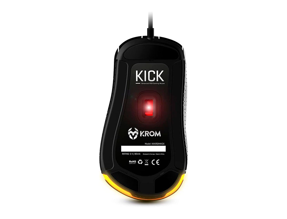 RATO KROM KICK GAMING RGB OTICO 800-6200 DPI 7 BOTOES ILUMINACAO LED RGB ARCO-IRIS