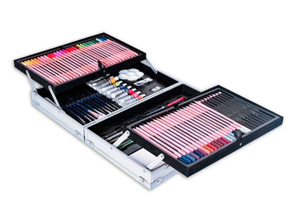 MALA DE PINTURAS DALER ROWNEY METALICO 122 PECAS 347X94X240 MM