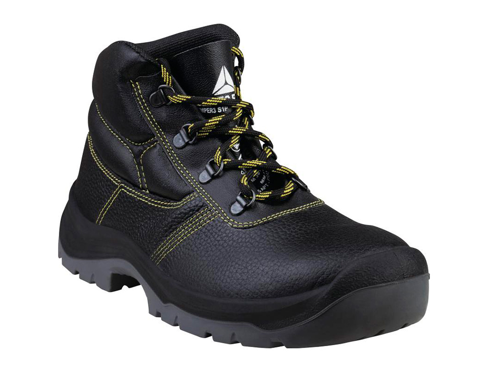 BOTAS DELTAPLUS DE SEGURANCA EM COURO PIGMENTADO SOLA PU BI-DENSIDADE COR PRETO TAMANHO 41