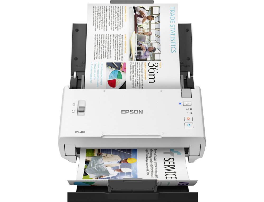 SCANNER EPSON DS-410 DOCUMENTAL WORKFORCE DIN A4 600X600 DPI VELOCIDADE 26 PPM USB 2.0