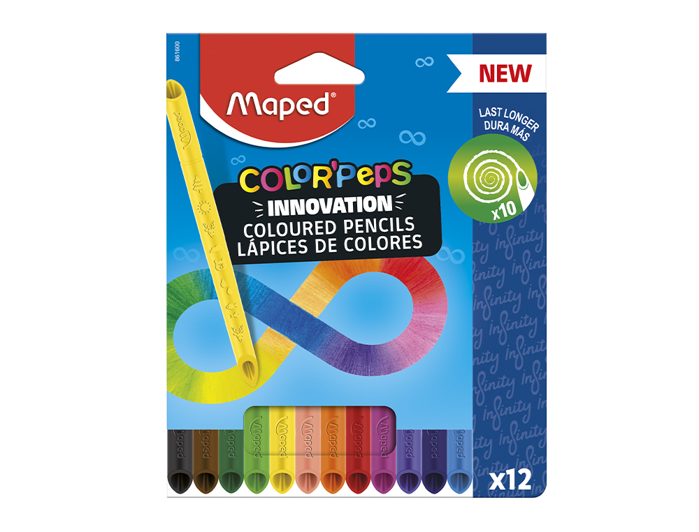 LAPIS DE COR MAPED COLOR PEPS INFINITY CAIXA DE 12 CORES SORTIDAS