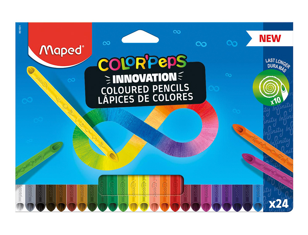 LAPIS DE COR MAPED COLOR PEPS INFINITY CAIXA DE 24 CORES SORTIDAS