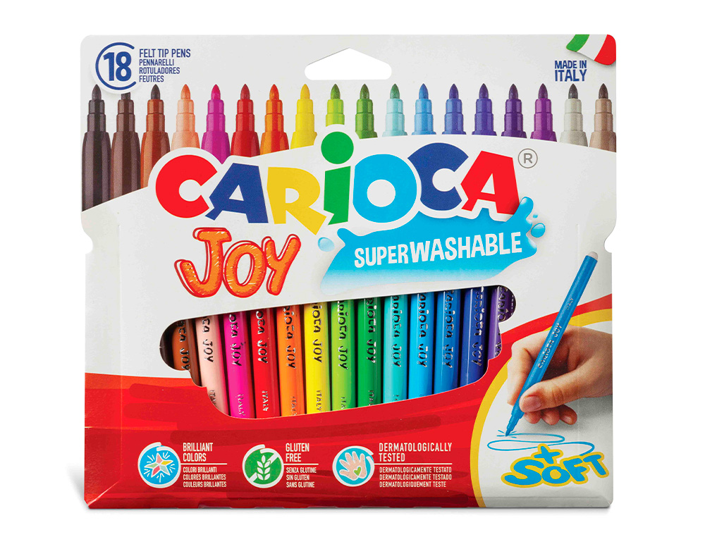 MARCADOR CARIOCA JOY CAIXA DE 18 UNIDADES CORES SORTIDAS