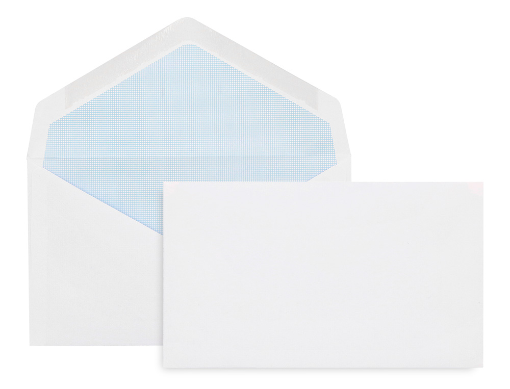 ENVELOPE LIDERPAPEL BRANCO COM FUNDO 95X162 MM ENGOMADO ABA EM BICO EMBALAGEM DE 25 UNIDADES