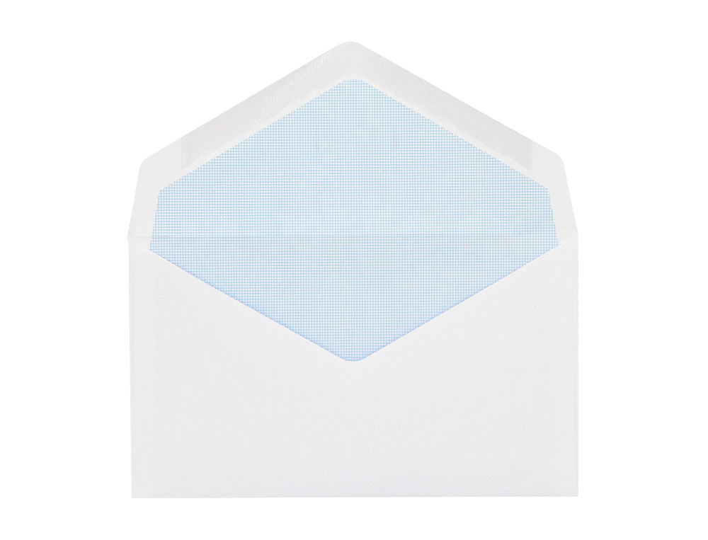 ENVELOPE LIDERPAPEL BRANCO COM FUNDO 95X162 MM ENGOMADO ABA EM BICO EMBALAGEM DE 25 UNIDADES